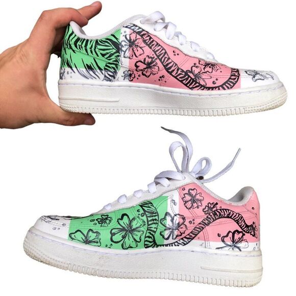 Custom Air Force 1 Low 'Tiger Print' Size 6 - Picture 3 of 16